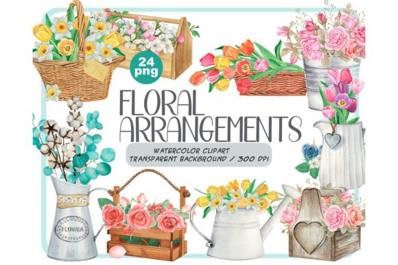 Download Watercolor Floral Arrangements Clipart - Floral arrangements Collection