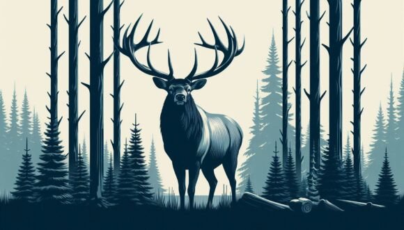 Download A Large Elk with Impressive Antlers in a - Impressive Collection