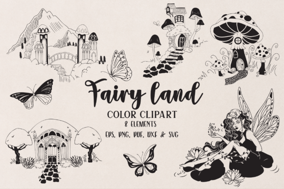 Download Fairy Land Cartography Black Silhouettes - Cartography Collection