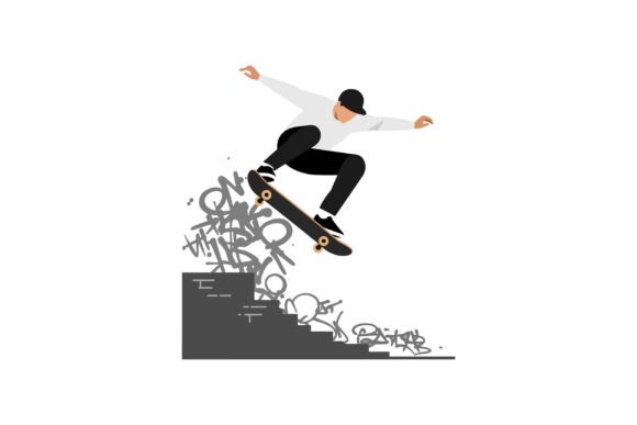 Download Skater Performing an Impressive Trick Ab - Impressive Collection