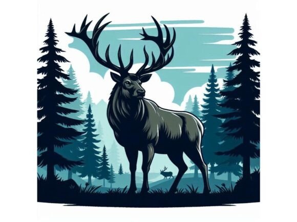 Download A Large Elk with Impressive Antlers in a - Impressive Collection