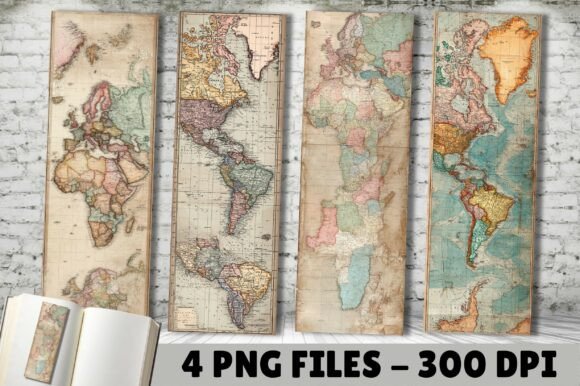 Download Aged Vintage Atlas Cartography Bookmark - Cartography Collection
