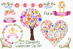 Download Watercolor Kids Floral Clipart Floral Arrangements Little Bird Nursery Clipart - Floral arrangements Collection