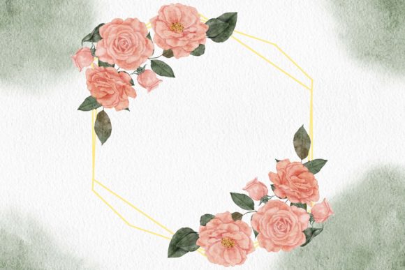 Download Watercolor Rustic Rose Flower Frame - Rustic rose Collection